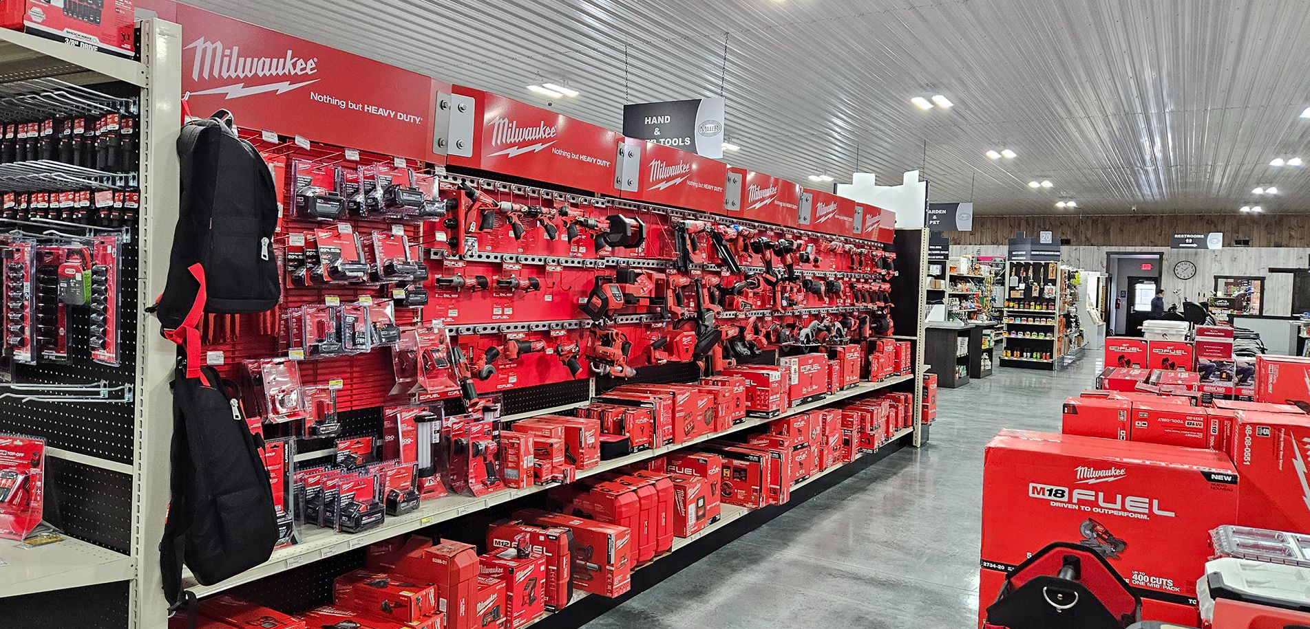 hardware store shelves